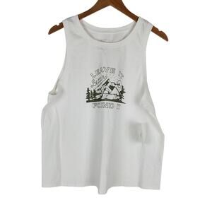 NEW Beyond Yoga x Parks Project Leave It Pima Cotton Tank Top Size L White $55
